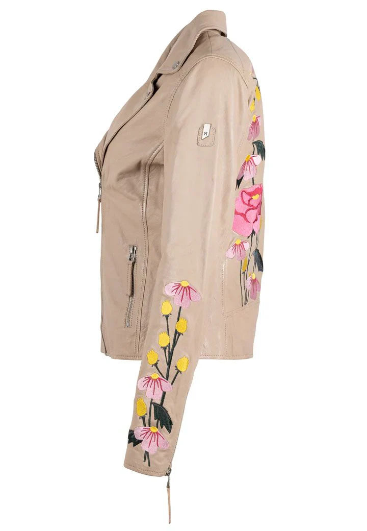 MANTEAU CUIR FEMME - PEONIE - Light Beige