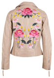 MANTEAU CUIR FEMME - PEONIE - Light Beige
