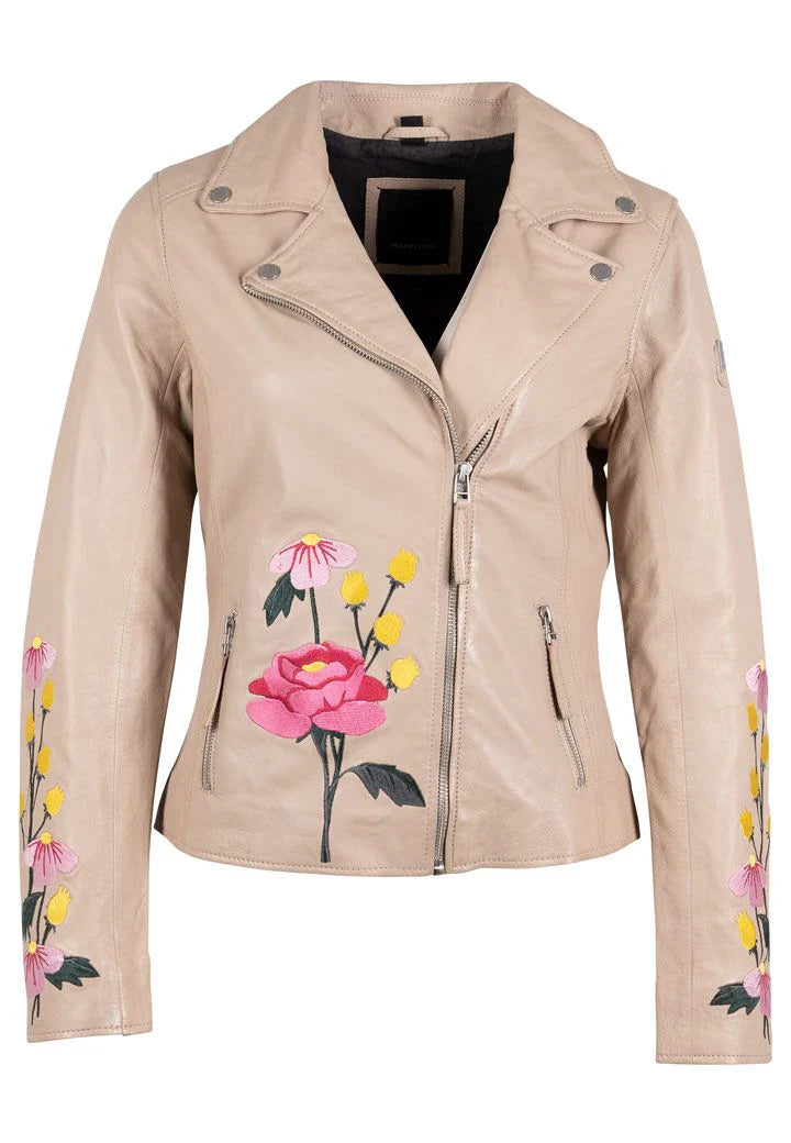 MANTEAU CUIR FEMME - PEONIE - Light Beige