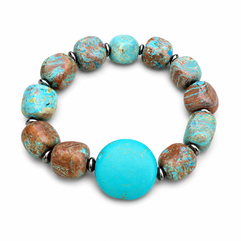 InstaGlam - Howlite & Calsilica Jasper Bracelet