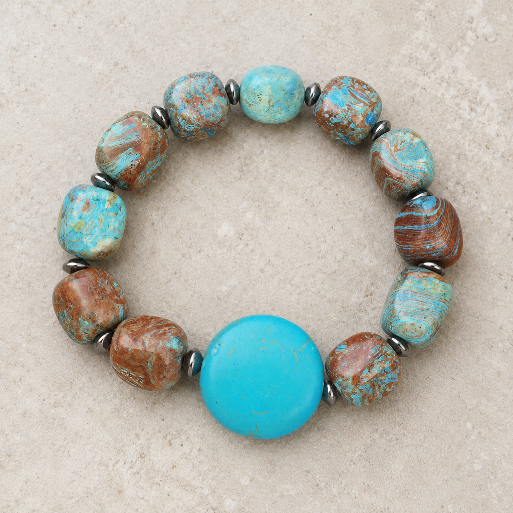 InstaGlam - Howlite & Calsilica Jasper Bracelet