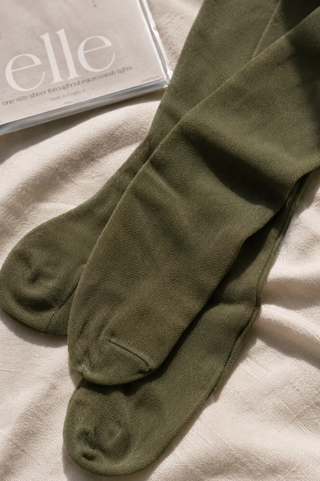 Collant Vintage Micro-Mesh Olive par Elle