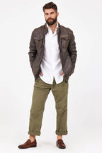 MANTEAU CUIR HOMME - COVE - Elephant