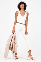 MANTEAU CUIR FEMME - JULENE - Beige