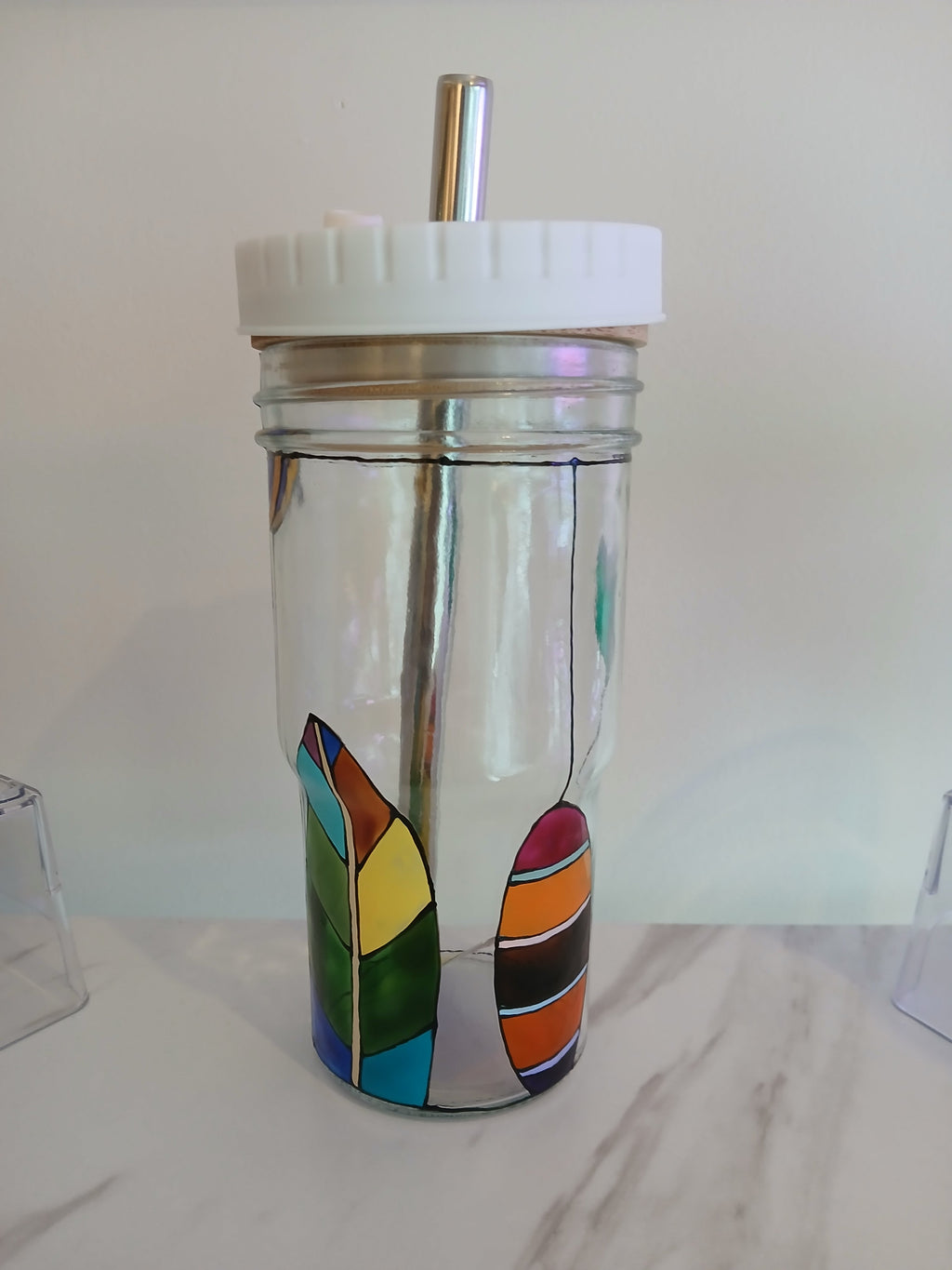 Tasse de transport peinte à la main