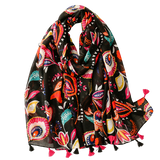 Colorful Paisley And Flower Scarf