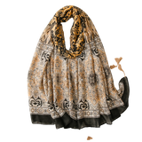 Brown And Black Damask Scarf