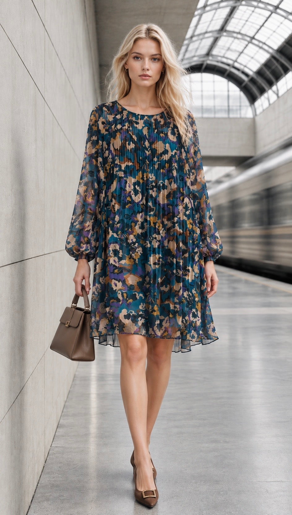 Robe plissée imprimé par Les Choix de Gaby