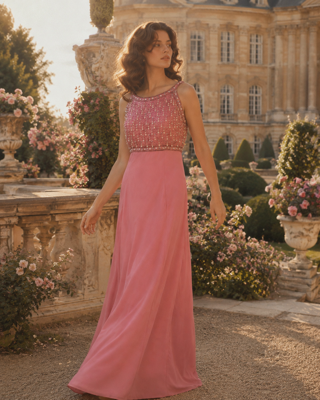 Robe vintage années 70 - Rose de Marly