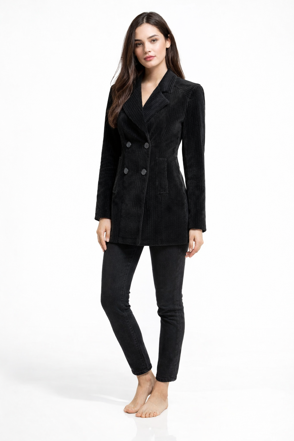 Veste boutonnée noir par Luc Fontaine