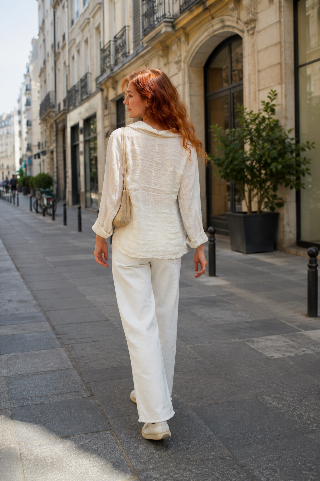 Veste complètement lin vanille par Éternelle
