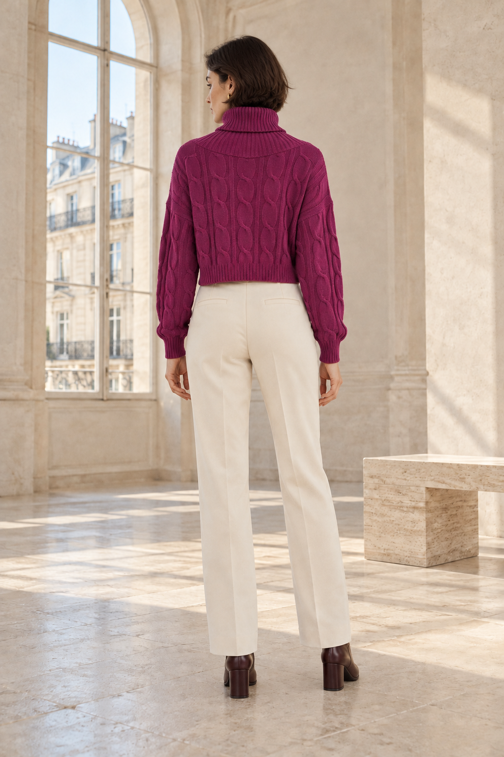 Pull à col roulé en maille torsadée par Les Choix de Gaby