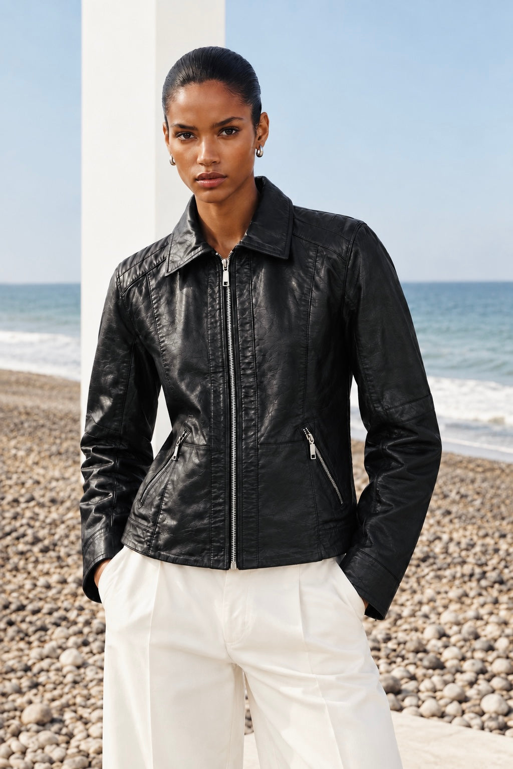 Veste en cuir par Plongé