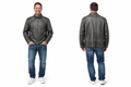 Veste en cuir veritable Noir par Plongé