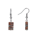 Orange Grey Jasper Rectangular Drop Earrings