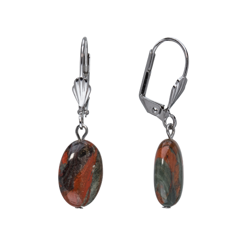 Jasper Oval Drop Earrings