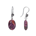 Purple Crazy Lace Agate Oval Drop Earrings