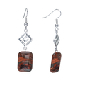 Red Jasper Aztec Rectangular Drop Earrings