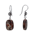 Silvertone Jasper Drop Earrings