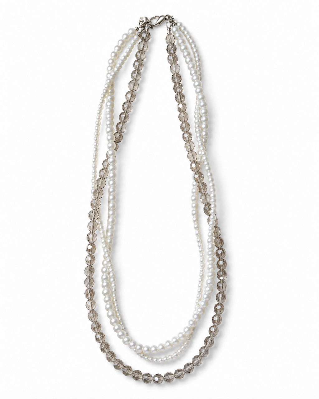 InstaGlam Pearl & Crystal Multi-Strand Necklace – Upcycled Montreal Design