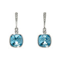 Cushion Cut Crystal Drop Earrings