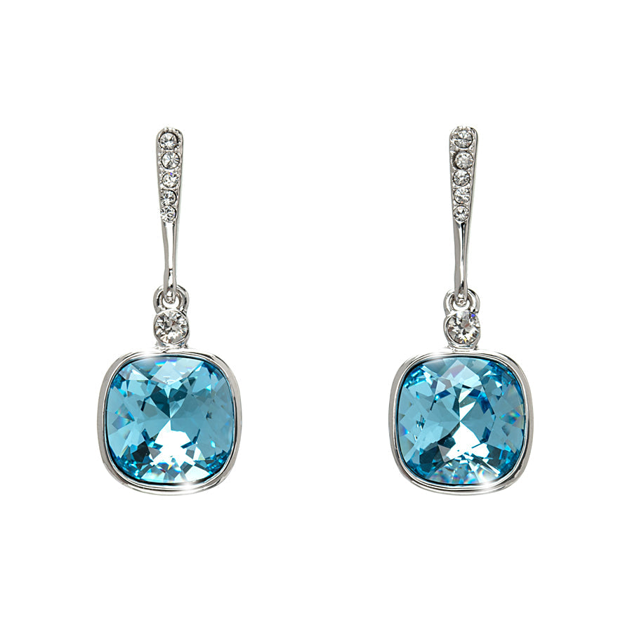 Cushion Cut Crystal Drop Earrings