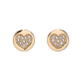 Goldtone & Crystal Pave Heart Stud Earrings