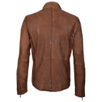 MANTEAU CUIR HOMME - COVE - Cognac