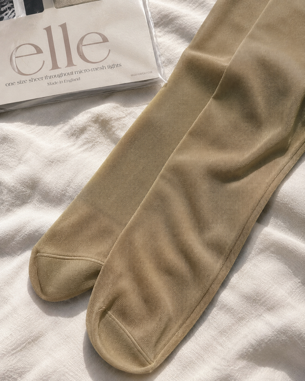 Collant Vintage Micro-Mesh Blanc Poivré par Elle