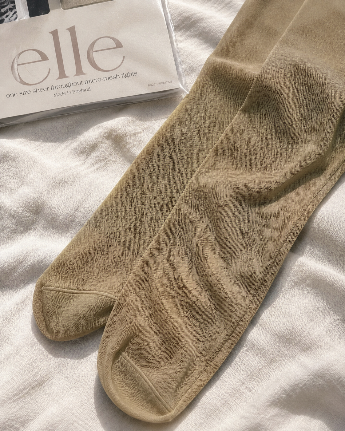 Collant Vintage Micro-Mesh Blanc Poivré par Elle