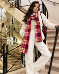Foulard laine bouclée rouge orange par Anne de Shalla