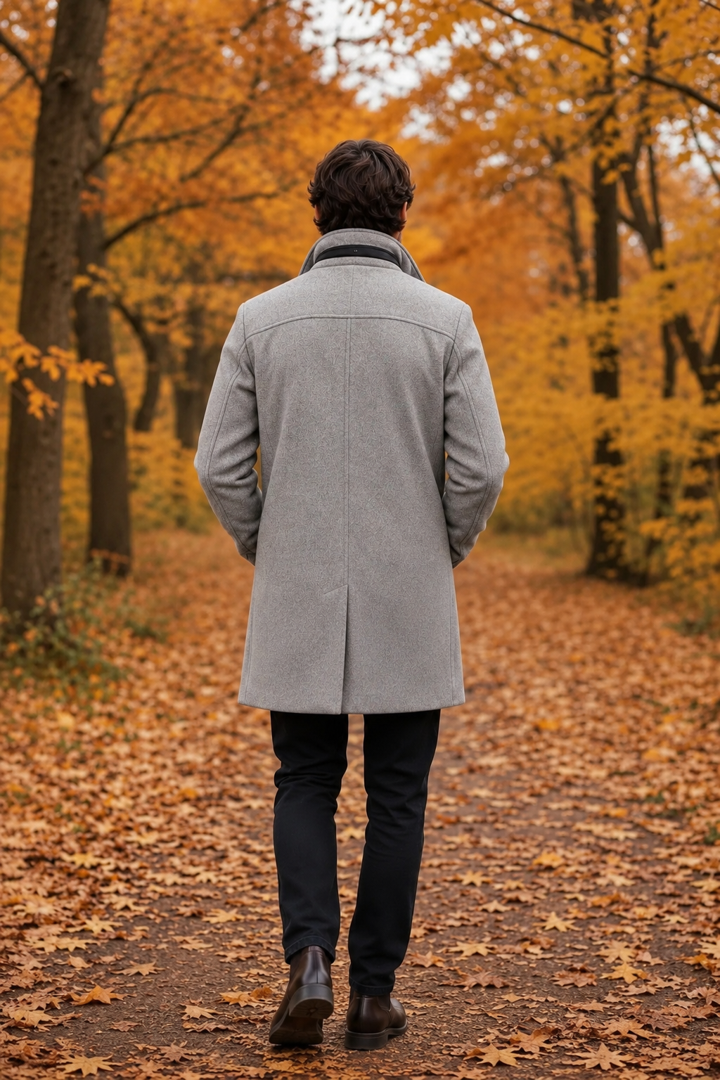 Manteau complètement laine Gris