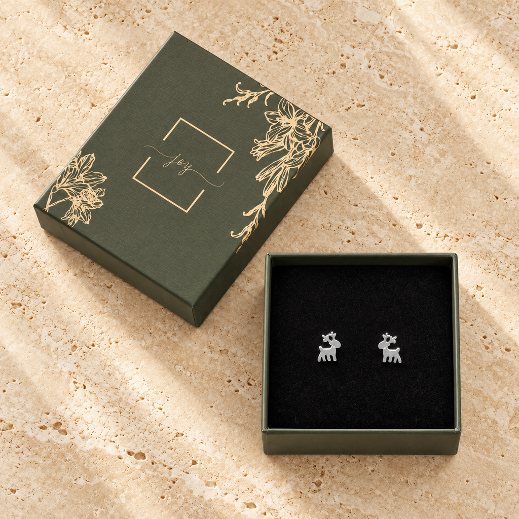 Deer Stud Earrings Gift Box