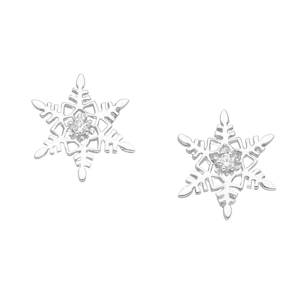 Snowflake Stud Earrings Gift Box