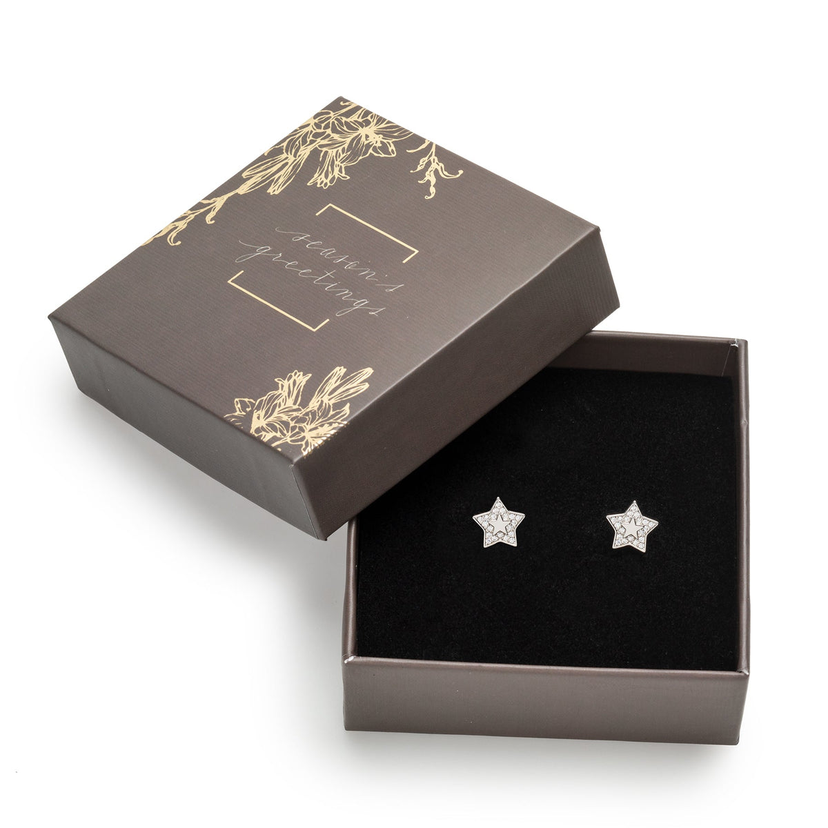 Double Star Stud Earrings Gift Box