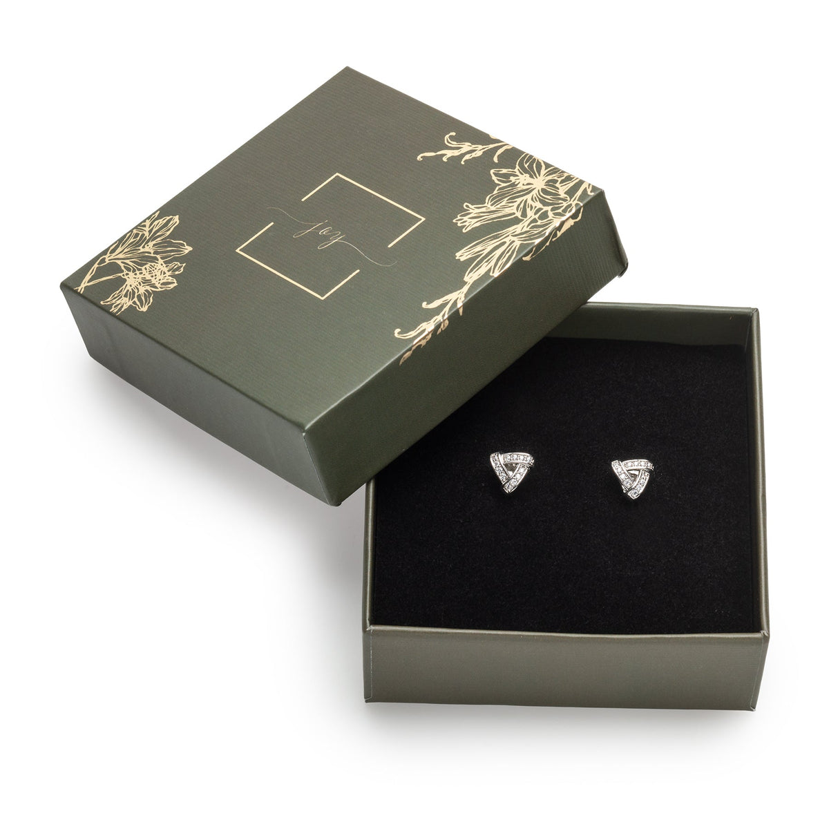 Infinity Knot Stud Earrings Gift Box