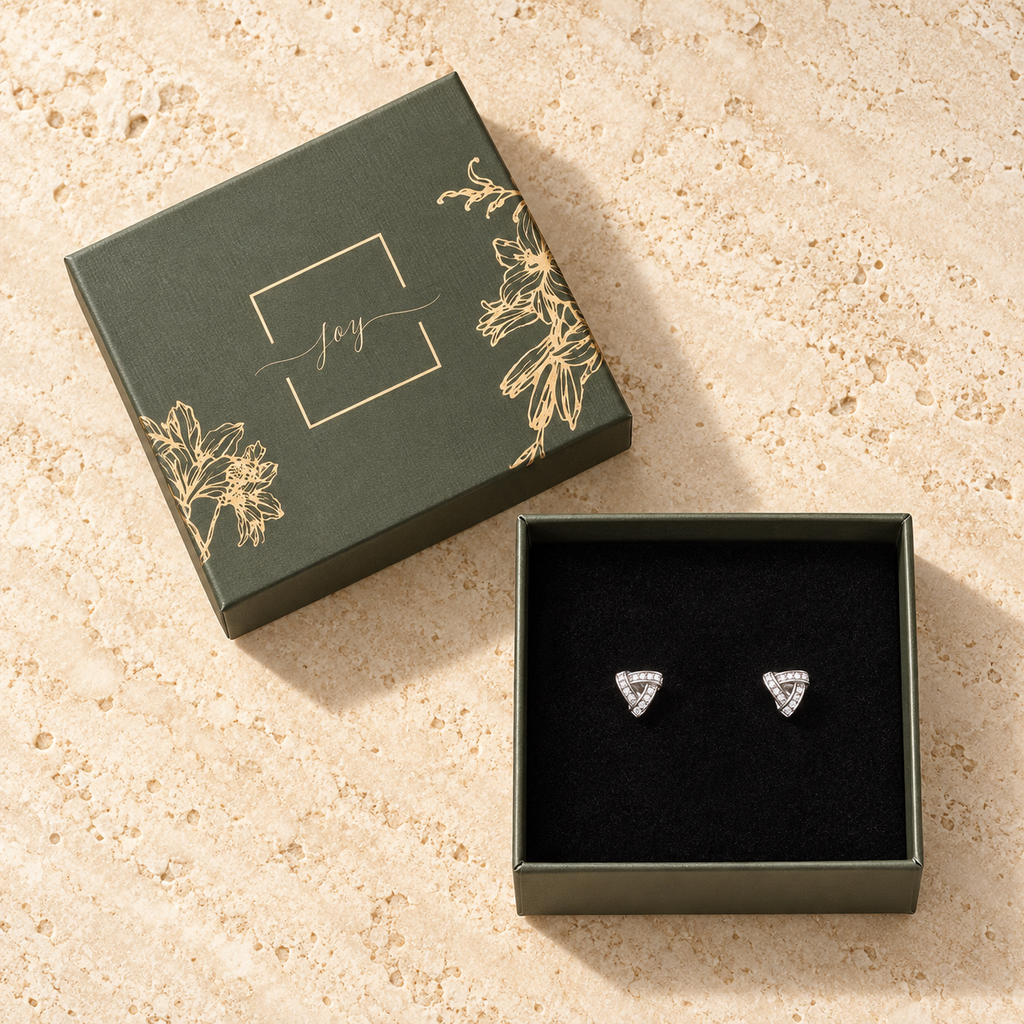 Infinity Knot Stud Earrings Gift Box