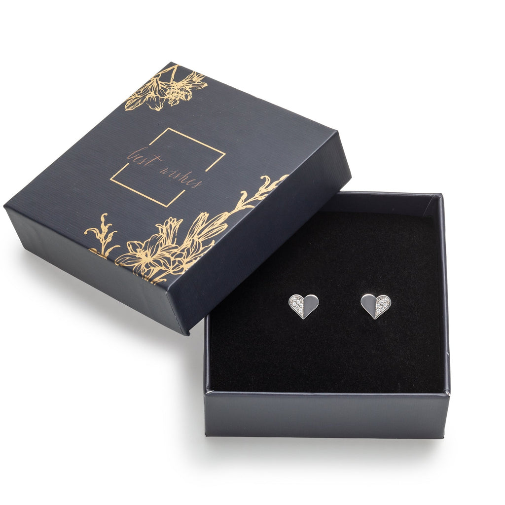 Heart Stud Earrings Gift Box