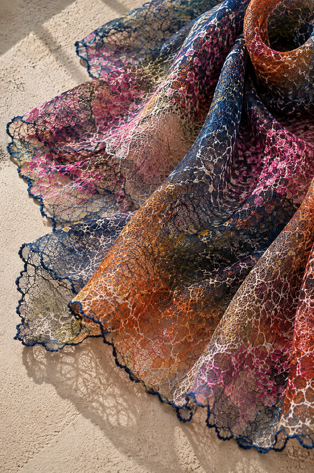 Foulard Mèche Brume Bleu par Anne de Shalla