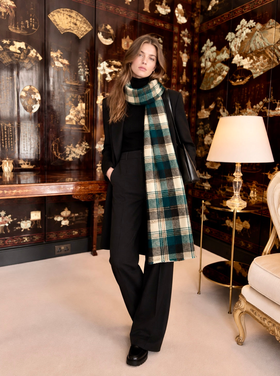 Foulard carreau forest unisexe par Anne de Shalla