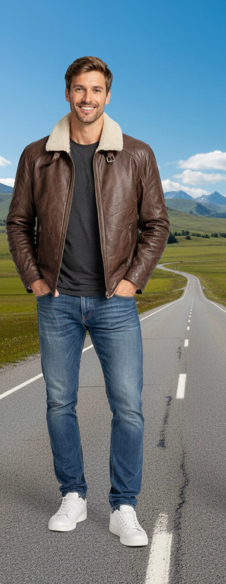 Veste en cuir veritable Chest par Plongé