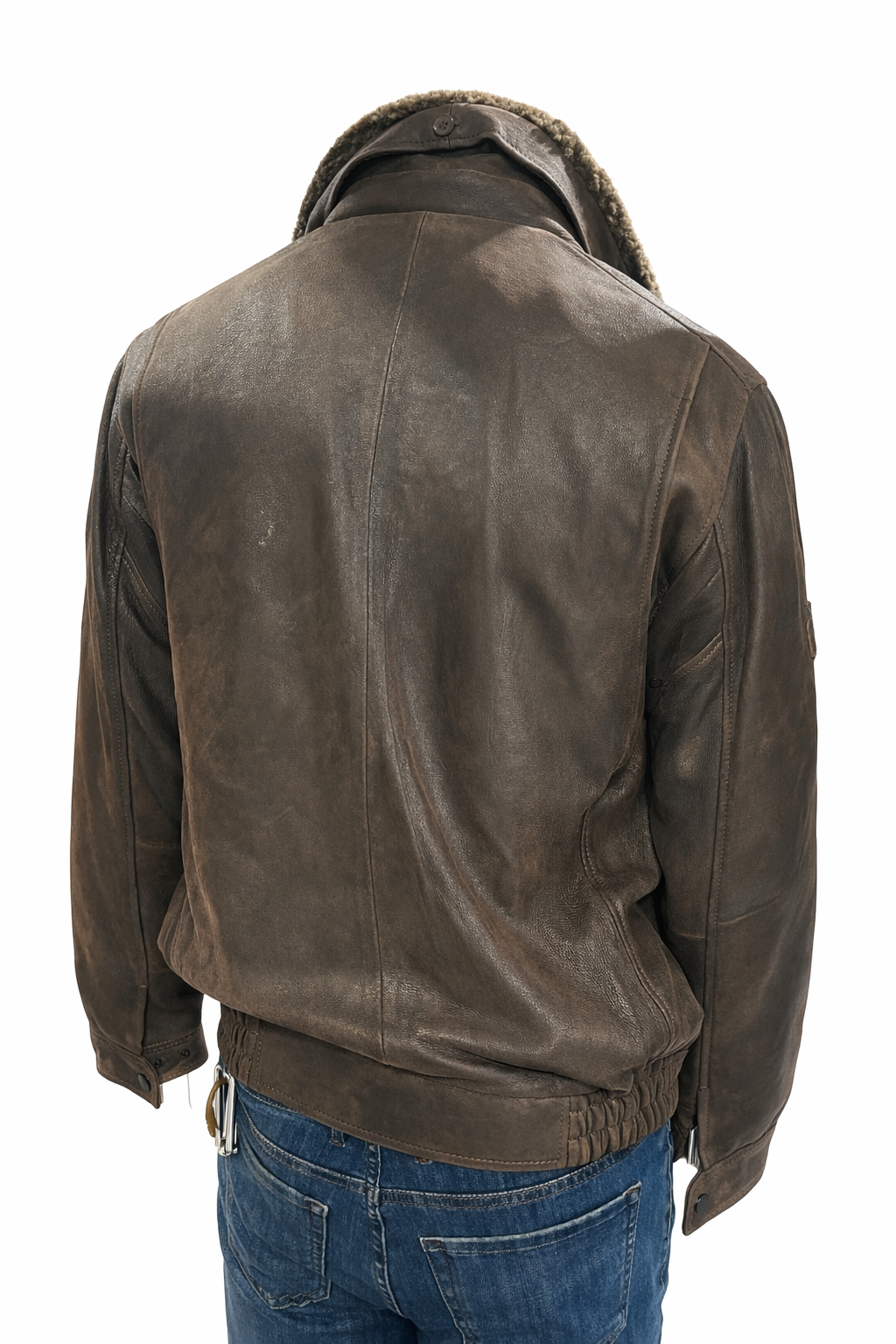 Veste en cuir veritable Rusty Brown par Plongé