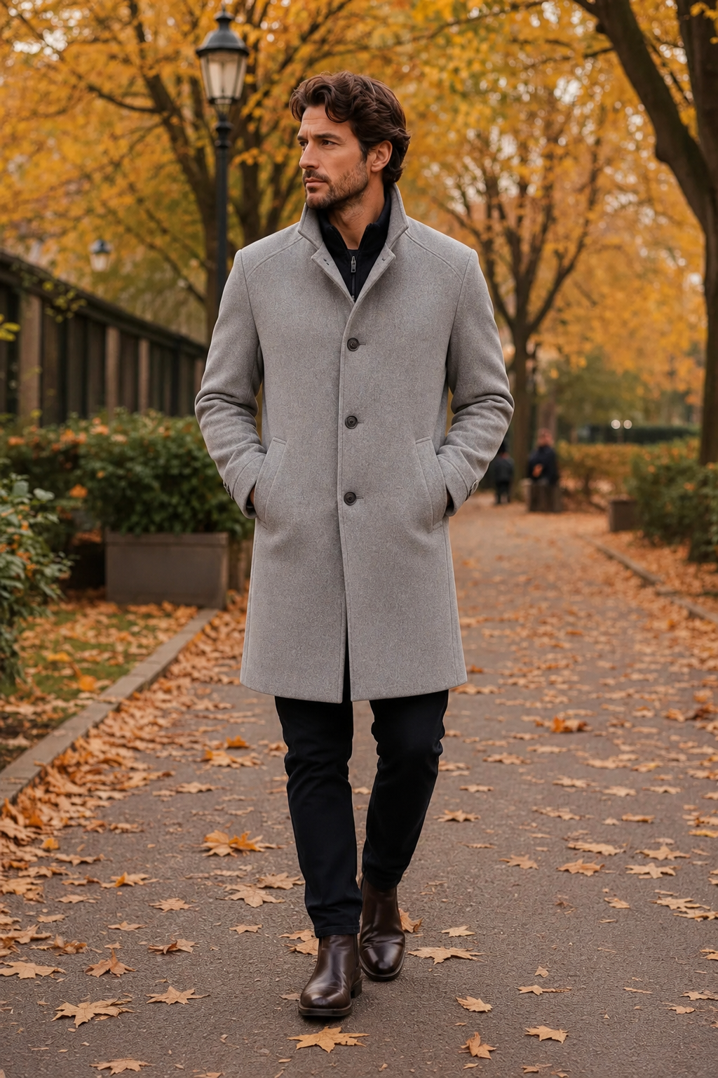 Manteau complètement laine Gris