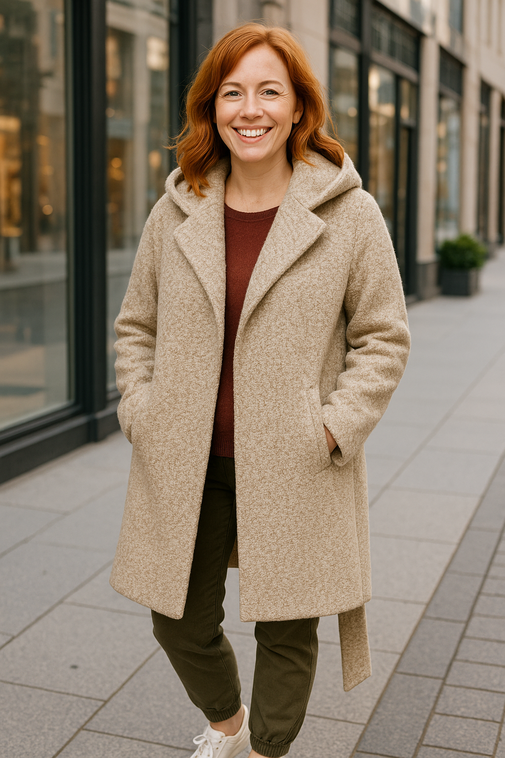 Manteau long blanc cassé par Les Choix de Gaby