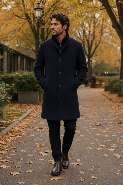 Navy All-Wool Coat