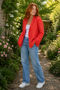 Veste complètement lin couleur coquelicot par Éternelle