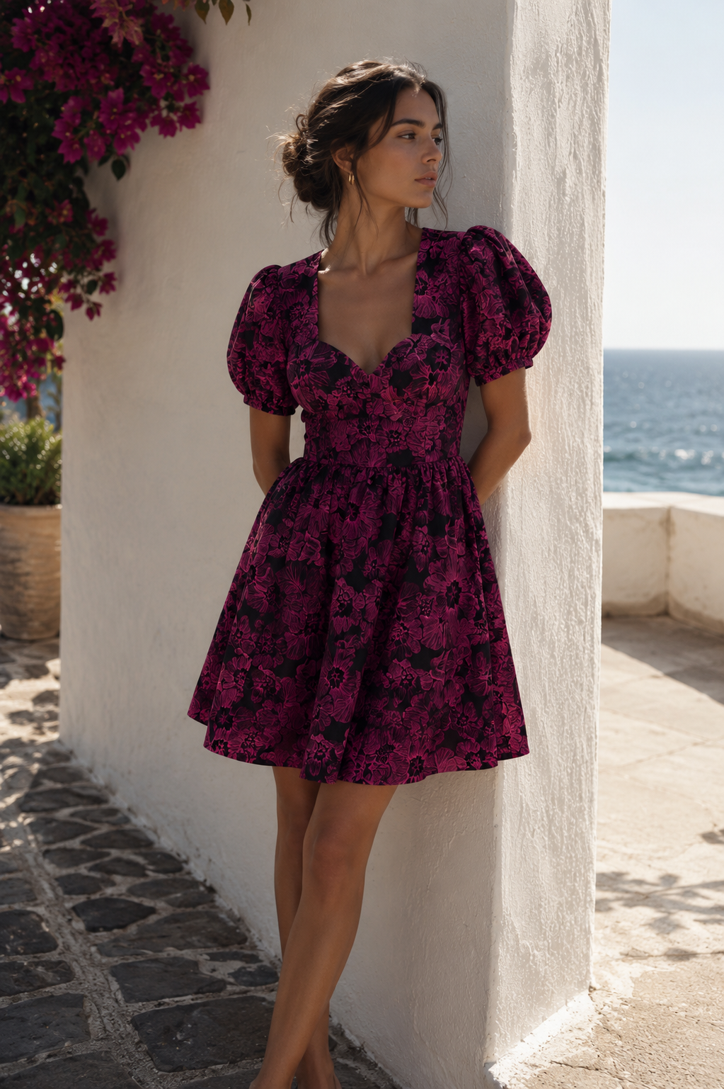 Robe Fleurie Pourpre par Les Choix de Gaby