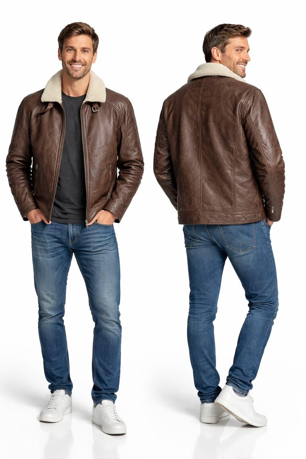 Veste en cuir veritable Chest par Plongé