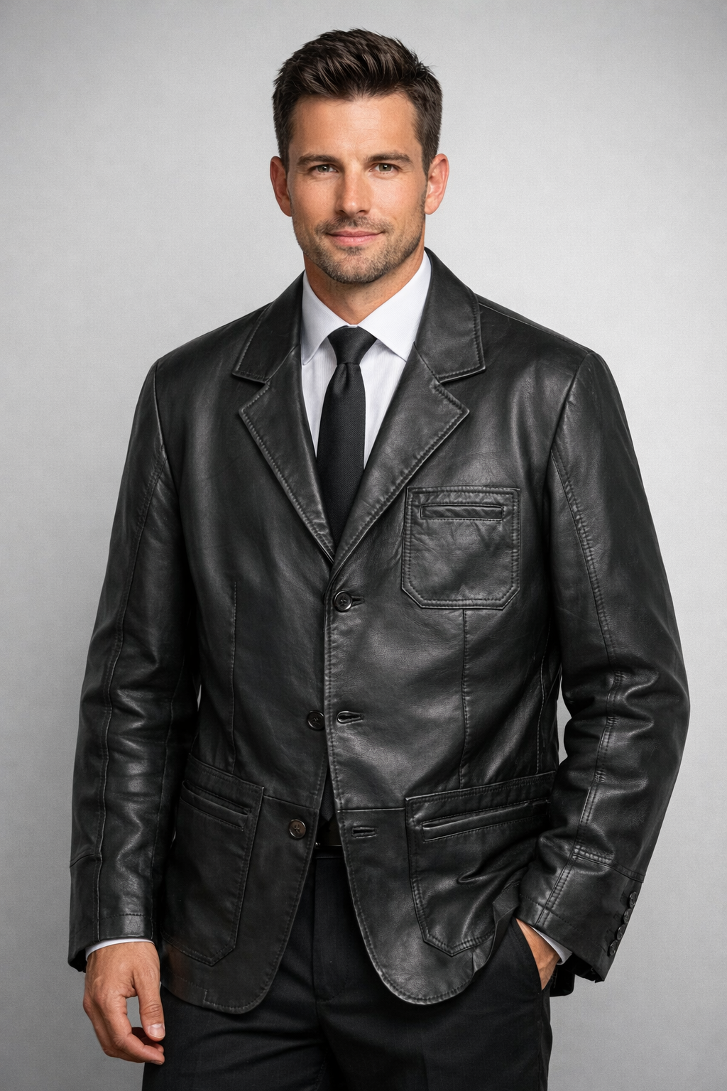 Veste en cuir - Style 40450 - Homme