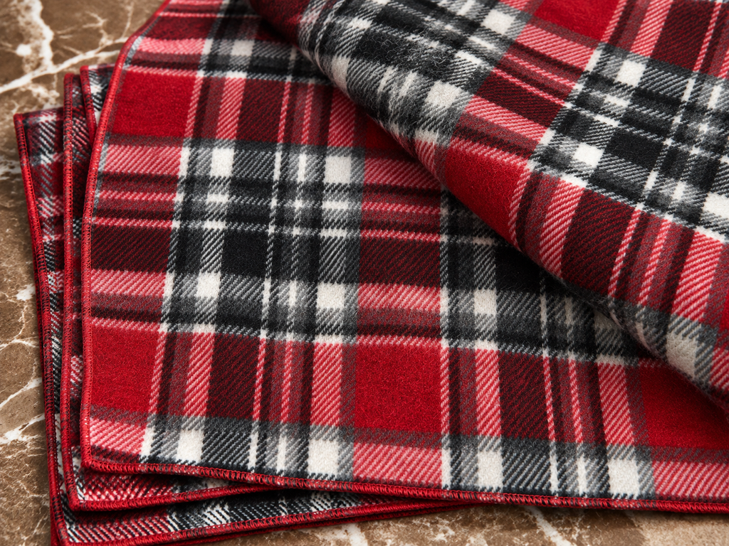 Foulard carreau rouge unisexe par Anne de Shalla